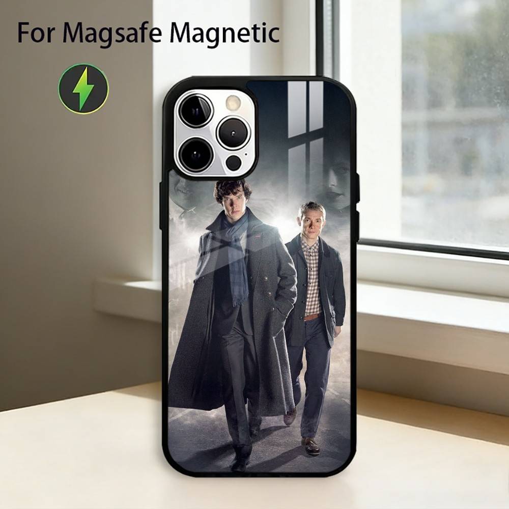 

221b Sherlock H-Holmeses Phone Case For iPhone17,16,15,14,13,12,11 Plus,Pro Magnetic with Magsafe Wireless Charging iPhone16PRO