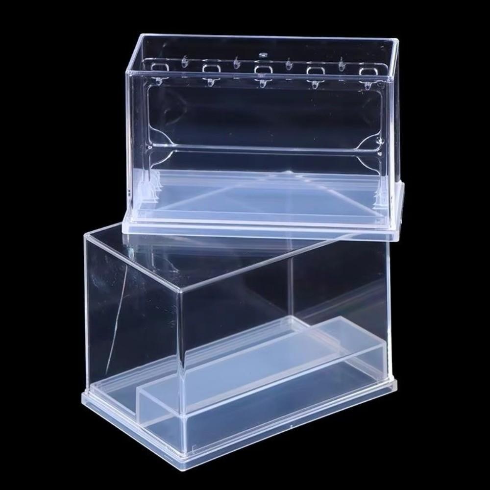 New Stackable Clear Storage Box Dustproof Transparent Acrylic Display Box Plastic With Hook Dustproof Showcase Desktop Organizer