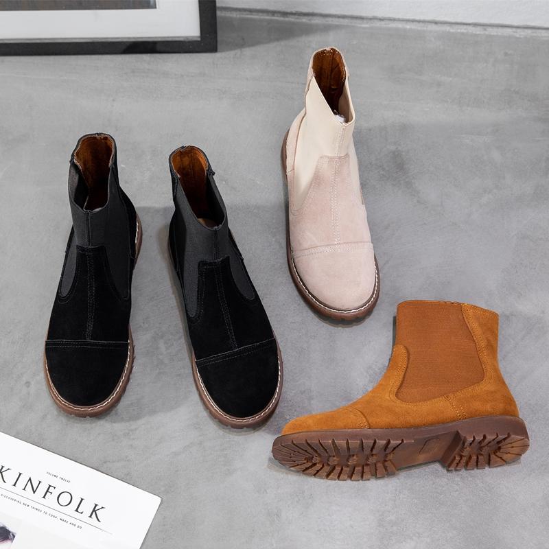 Fashion AIYUQI Women Chelsea Boots 2025 Autumn Winter New British Style Fashion Short Boots Women Suede Slip-on Ankle Boots Women