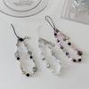 Korea Cute Love Heart Strawberry Beaded Phone Charm Strap Chain Lanyard Jewelry Bear Phone Beads Pendant Decoration
