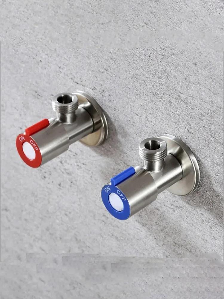 Rostfritt stål Varm Kall Inloppsventil Toalett Påfyllningsvinkelventiler Handfat Vattenvärmare Kran för Kök Badrumstillbehör