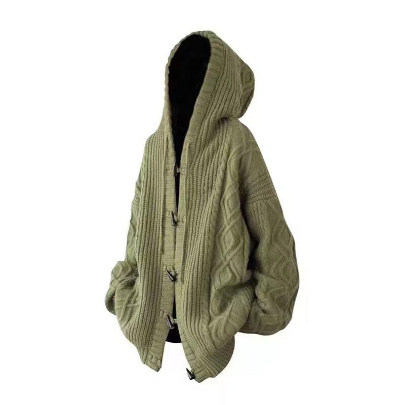 Podzimní dámské kardigany s kapucí Dámské Čisté Vintage Jemné Měkké Volnočasové Streetwear Studenti Mladé Jednoduché Svetry Korejský Styl