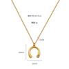Pendentif Polyvalent Rétro en Acier Inoxydable en Forme de U, Bijou Chaîne Clavicule, Collier Doré Ne Se Décolore Pas Pour Filles