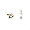 Rustic Rocking Horse And Modern Ballerina Figurine Sculpture Ornament for Home Decor Countertop