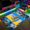 Newcastle United Fußball Design Kristall Samt Teppich Gemütlich Nein?Rutschfester Teppich mit Aufdruck für Schlafzimmer Wohnzimmer Eingang