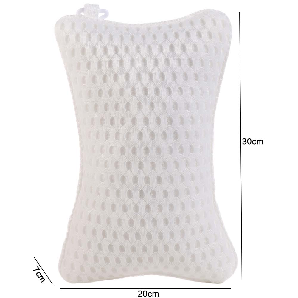 Portable 2 Suction Cups Bathtub Pillow Soft Comfortable Shower Headrest Washable Neck Support Spa Pillow Bathroom