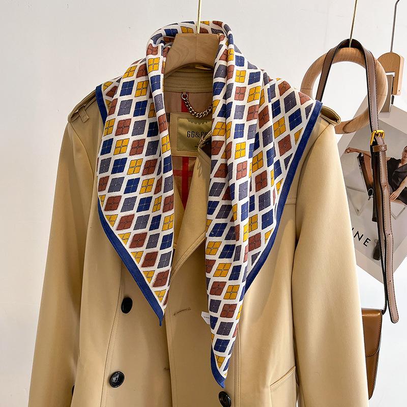 Ren Bomuld Dame Tørklæde Firkantet Foulard Dame Hals Hår Tørklæder Design Printet Hovedtørklæde Mode Pige Tørklæder 2023 Ny