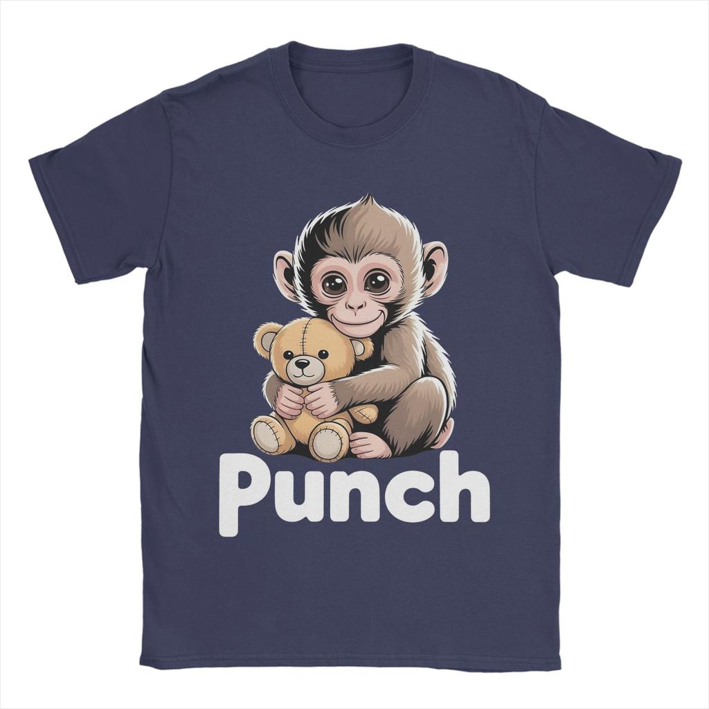 Unisex Women Team Punch Monkey Cute Baby Macaque T Shirt Cotton Clothes Crazy Short Sleeve Round Neck Tee Shirt Plus Size TShirts