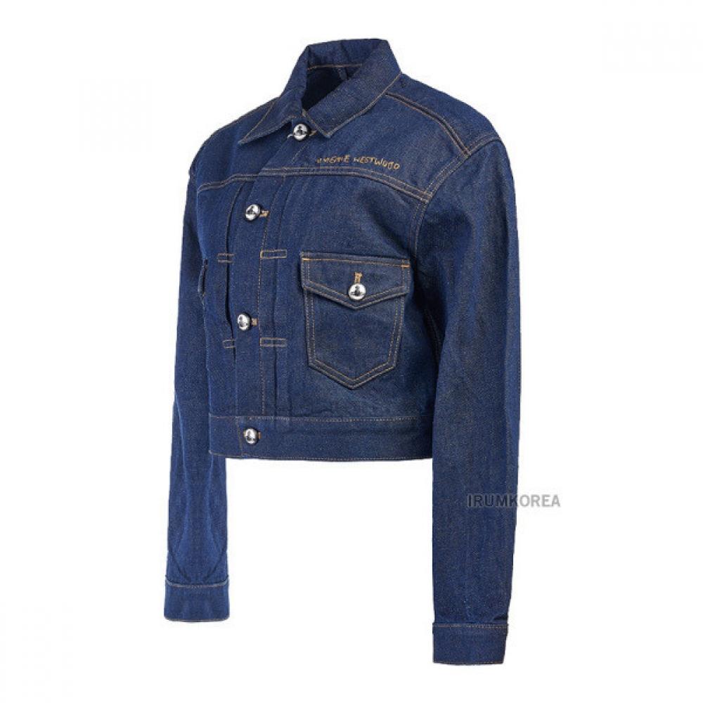 Vivienne WeStwood Label LuSSo SS25 Women S Crop Marlene Denim Jacket 19010018 W0162 K406