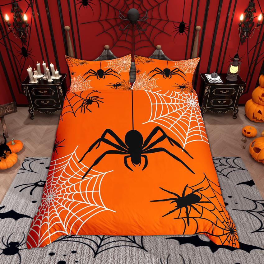 

Comforter Homewish Happy Halloween For Kids Bat Spooky Animal Bedding Set Sugar Skull Set Comforter (quilt)-EU Single(135*200cm)3pcs