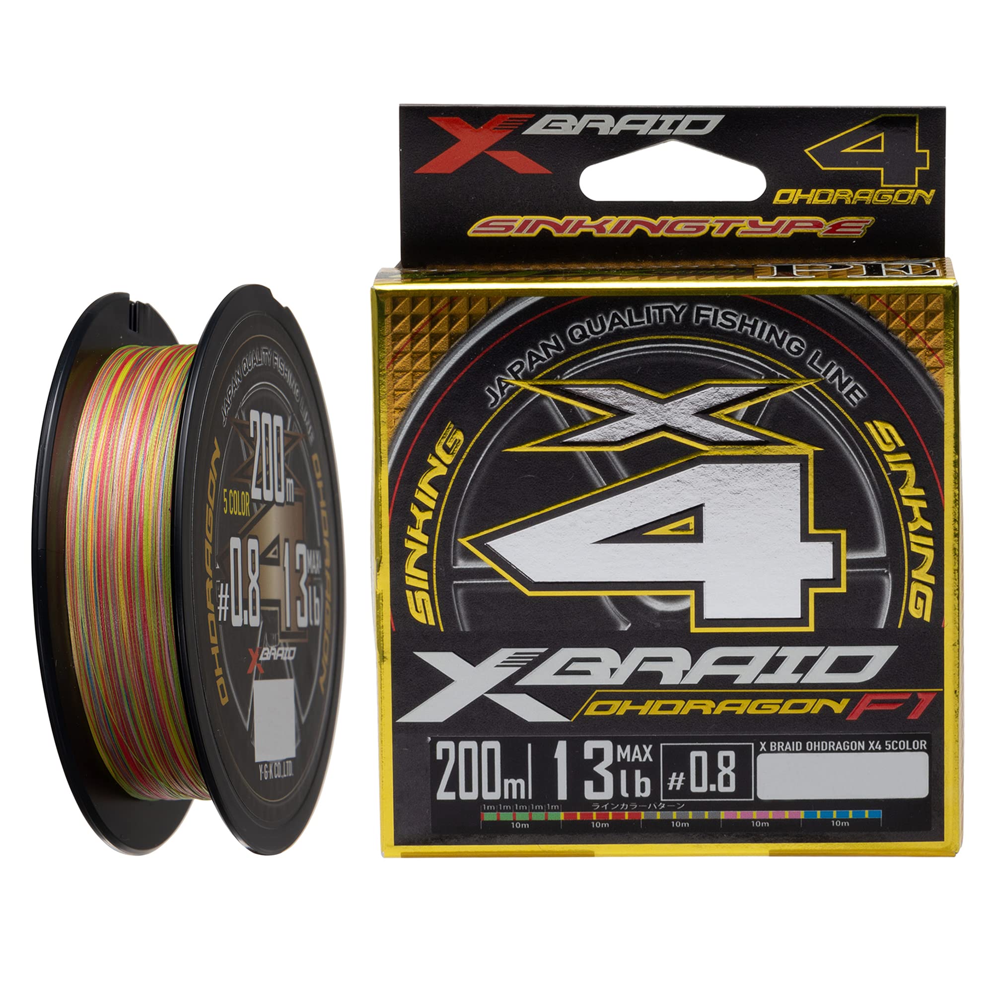 

X4 200m X-Braid O Dragon 5-Colored 1.2 18.5lb