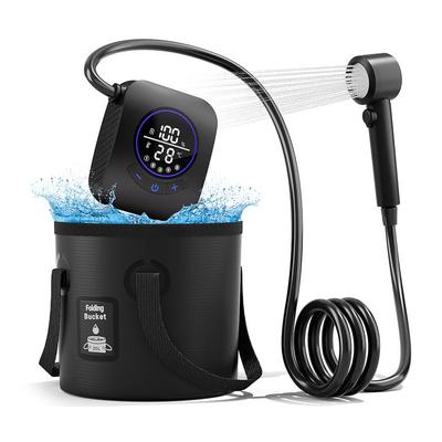 Mytrix Tragbare Dusche für 8000mAh Elektrische Dusche mit Ersatzbrausekopf Faltbar Digital 5 Wasser Tragbare Dusche für Balkon Bewässerung Auto Wasser Haustier