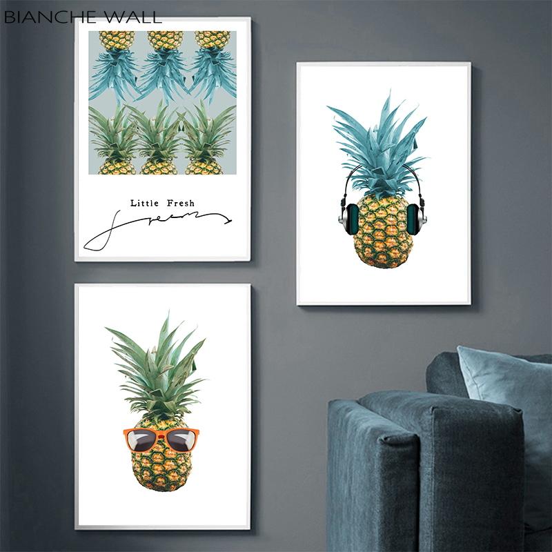 

Детский плакат Mr. Ананас на солнце Детская комната Настенное искусство Холст Печать Живопись Картина Nordic Kid Girl Украшение спальни