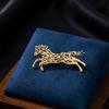 18K Gold-Plated Stainless Steel 3D Horse Brooch - Fashionable Versatile Accessory