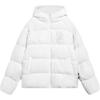 Li Ning X Pixar Toy Story Series Solid Color Embroidered Animal Zipper Hoodie Loose Short Sleeve Down Jacket Women Outerwear Off-White AYMS304-2
