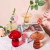 Glass Colorful Mushroom Vase Nordic Style Indoor Home Decor Hydroponic Plant Flower Arrangement Ornament Room Desktop Decoration
