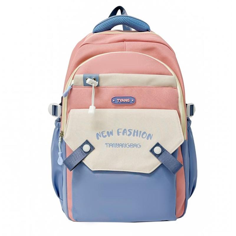 Color Block Schoolbag Women's Large Capacity Backpack Commuter College Style Backpack