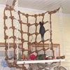 New Woven Linen Rope Parrot Climbing Net 40*40cm Khaki Parrot Rope Net Bird Toy Swing Parrot Climbing