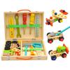 Wooden Multi-functional Cartoon Toolbox Disassembly Nut Assembly Combination Building Block Children's Early Education Educational Toys