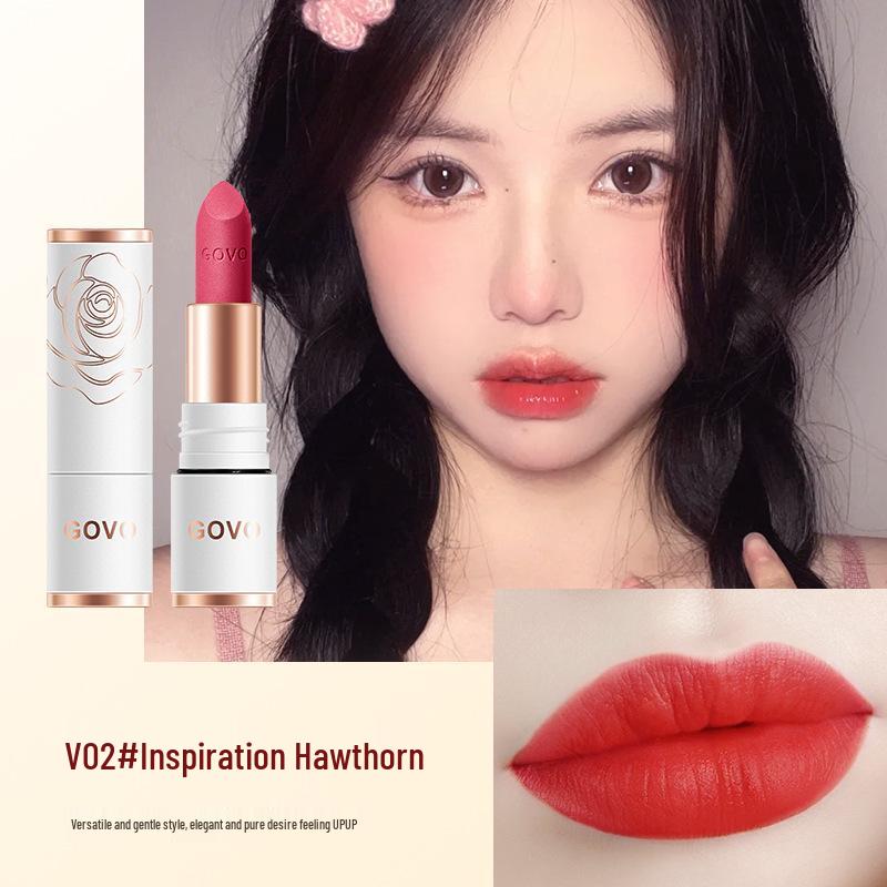 GOVO Long-lasting Matte Nude Lipstick - Non-stick & Non-fading with Moisturizing Bean Paste Shade.