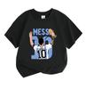 Kids Boys Girls 100% Cotton Crew Neck Short Sleeve T-Shirt, Football Star 10 Print Casual Tee for Youth Sports Fans, Comfortable Summer Daily Tops for