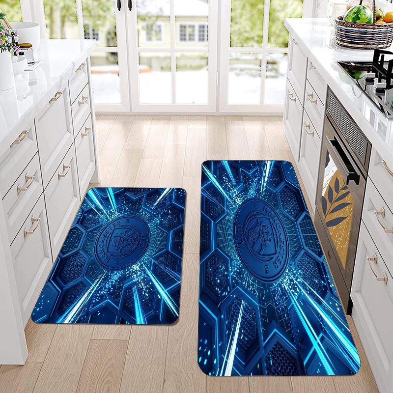 Manchester City Flannel Area Rug Soft Kitchen Floor Mat Non Slip Carpet Room Decor