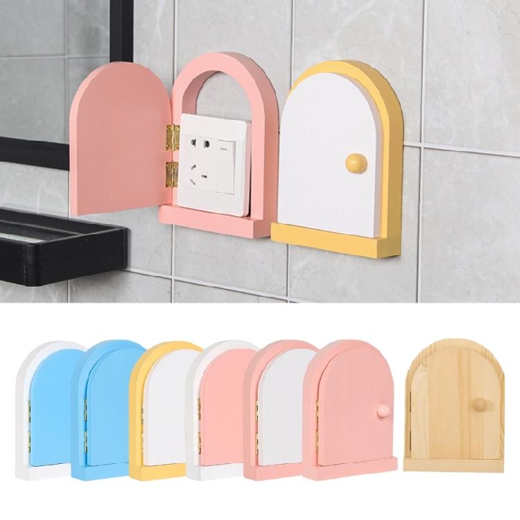 Enchanting Cute Door Shape Wall Outlet Guard Baby and Pet Safe Self Adhesive Light Switches Shield Wood Cover Plate