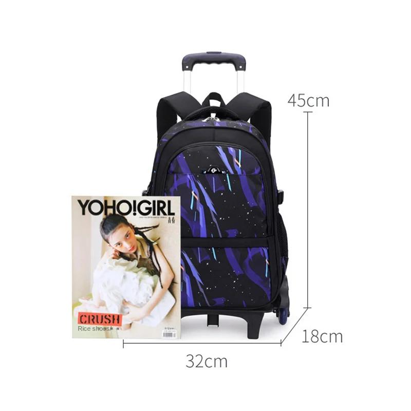 Schulrucksack für Kinder Jungen mit Rollen Tasche Schülerrucksack Trolley Schultasche mit Rädern Rollendes Gepäck Buchtasche