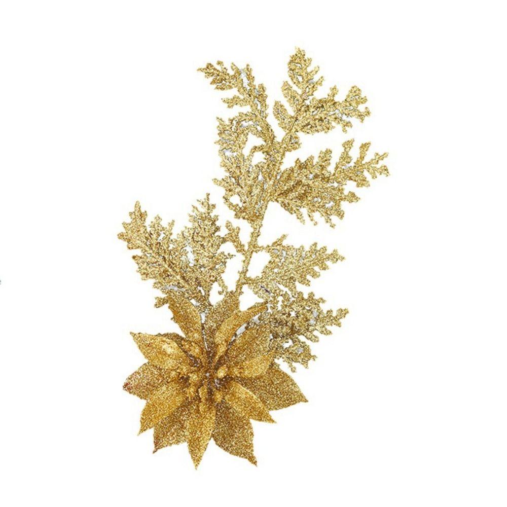 Handcraft Pine Leaves Christmas Flowers Hanging Xmas Decorative Flowers Party Supplies