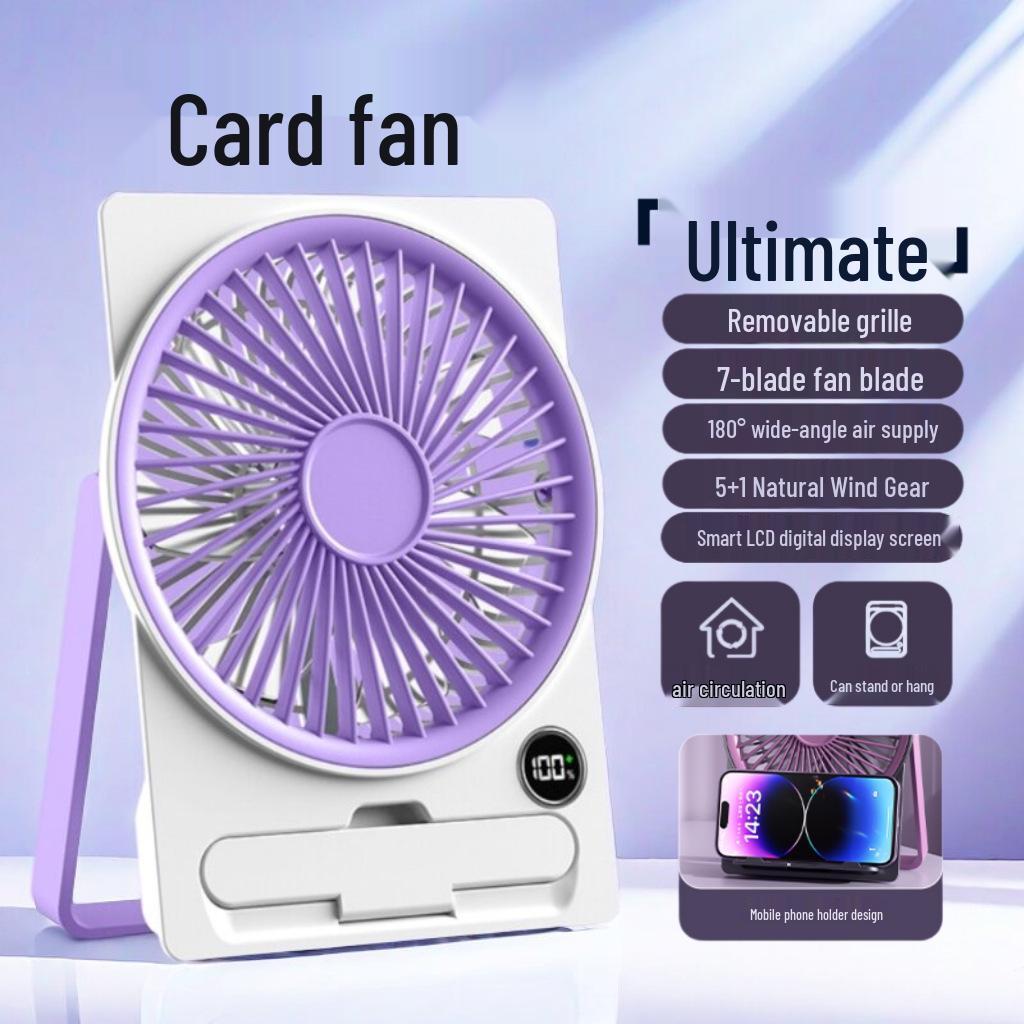 

Portable USB Rechargeable Mini Desk Fan - Handheld & Desktop Use Box: 14.5 x 3.5 x 19 cm