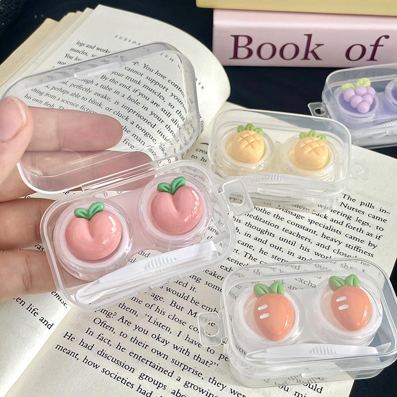 Cute Fruit Contact Lens Case Portable Mini Travel Lady Holder Storage Eye Care Container Contact Lenses Storage Box