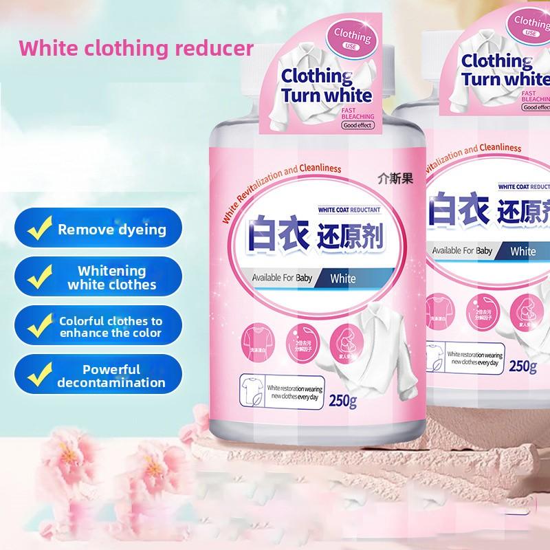 White Clothes Whitener Stain Remover Yellowing Treatment Fabric Brightener & Color Reviver Laundry Whitening Agent