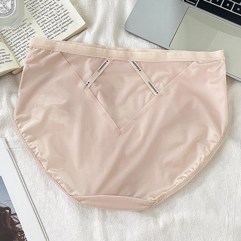 

Lady Summer Contracted Fashionable Senior Lace Sexy Small Hollow Out Cool Feeling Ice Silk Triangle Briefs XL
