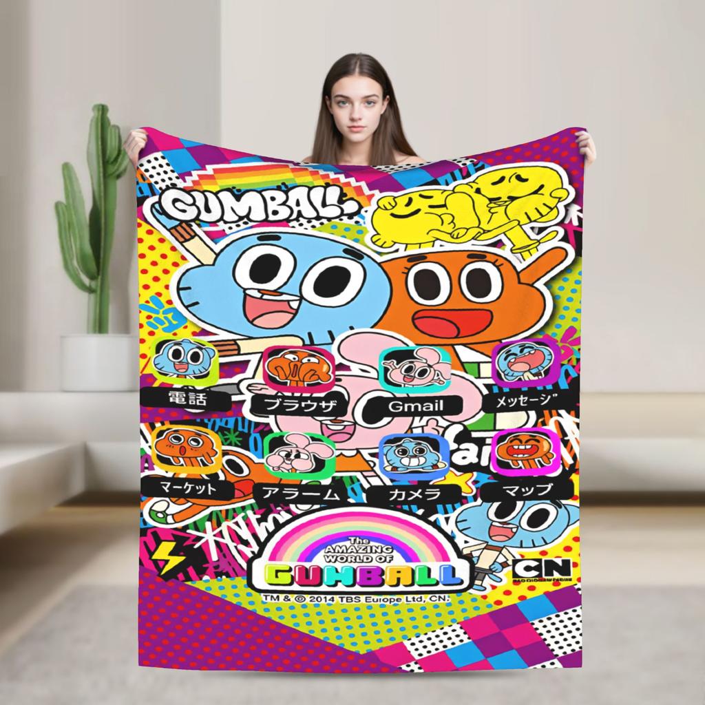 The Amazing World Of Gumball Soft Warm Blanket Camping Plush Throw Blanket Aesthetic Outdoor Flannel Bedspread Sofa Bed Cover