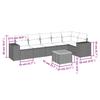 7-teiliges Gartensofa-Set mit Kissen Schwarzes Poly-Rattan