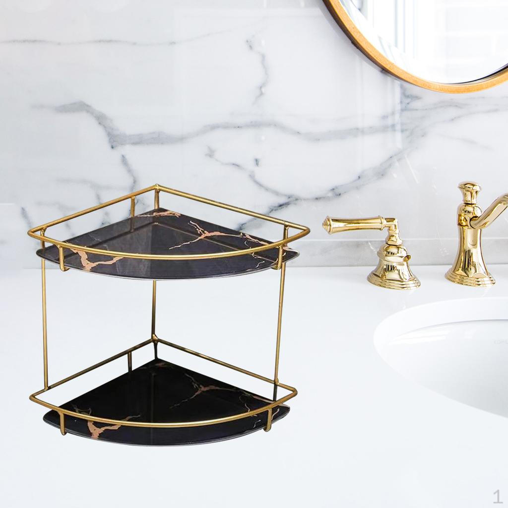 

Косметический туалетный столик в ванной комнате для хранения вещей Black Double Layer B