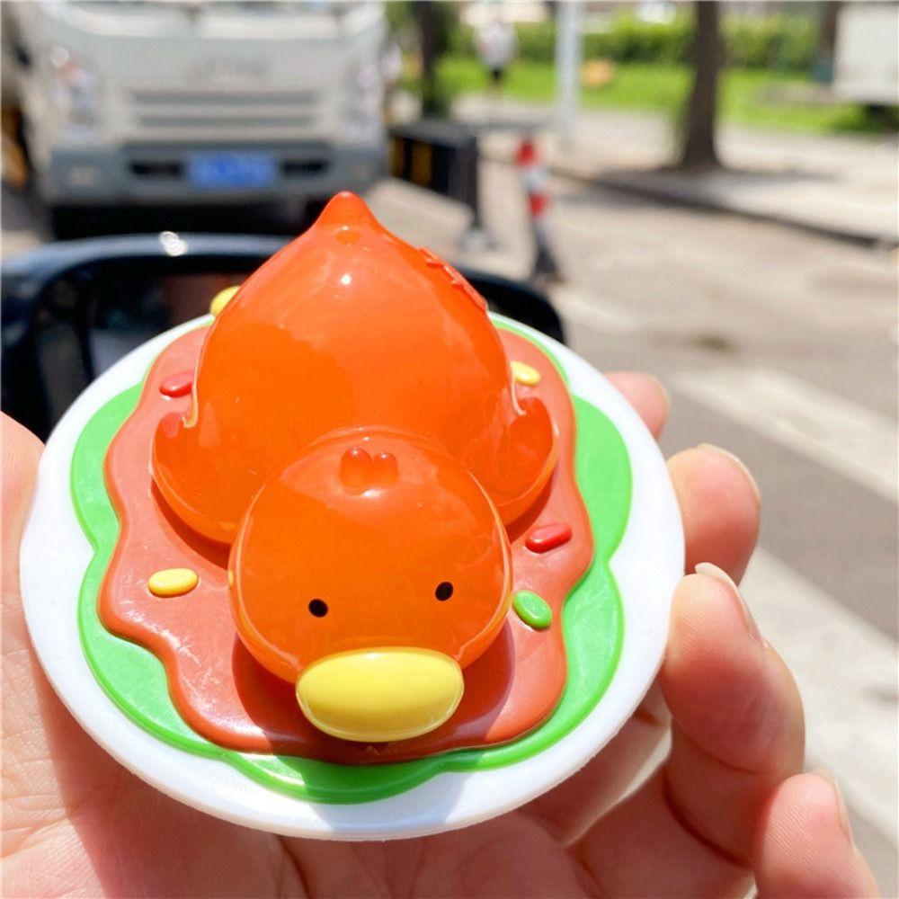 Pig Roast Duck Decoration PVC Color Changing Duck Figurine Uv Color Change Ornament  Desk Balcony