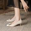 Pumps mit quadratischer Zehenpartie und Stilettoabsatz im Feenstil, Schuhe mit quadratischer Schnalle für Damen, niedrig geschnittene High Heels für Damen
