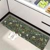 1 Piece of Soft Carpet Anti Slip Floor Mat with Green Leaf Pattern Suitable for Living Room and Kitchen Home Decoration Carpet