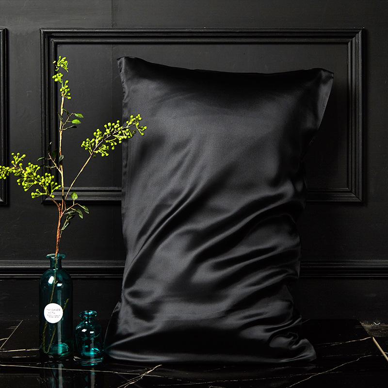 European Style Pure Mulberry Silk Double-Sided Pillowcase, Solid Color, Envelope Style, Beauty Pillowcase.