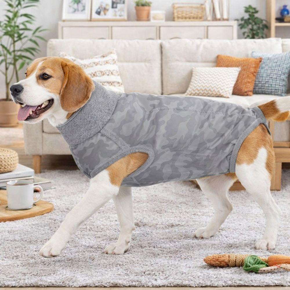 Ganzkörperbezug Elastischer Genesungsanzug für Hunde Atmungsaktiver Waschbarer Hund Anti-Leck-Overall Weicher Vierbeiniger Hunde-Pyjama Hauskleidung