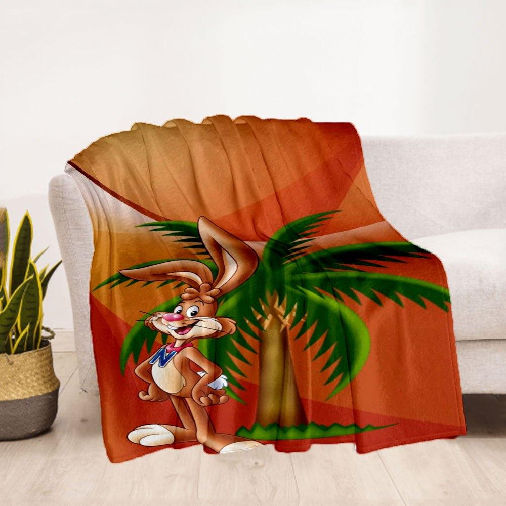 "Looney Tunes Bugs Bunny Palm Tree Phone Case Cover"Blanket Flannel Throw Blanket for Sofa, Bed, Travel, Camping, Office