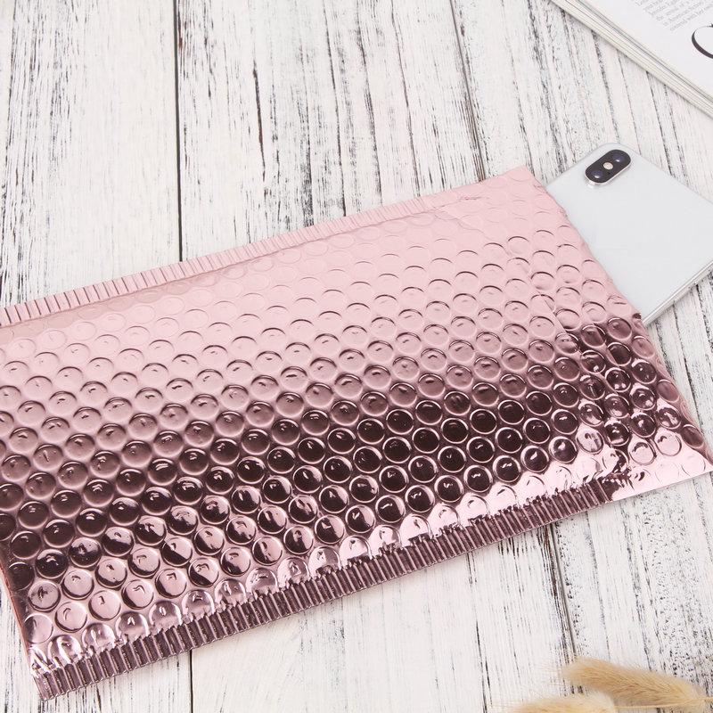 Rose Gold Plated Aluminum Foil Bubble Envelope: Shockproof Packaging for Clothing & Cosmetics