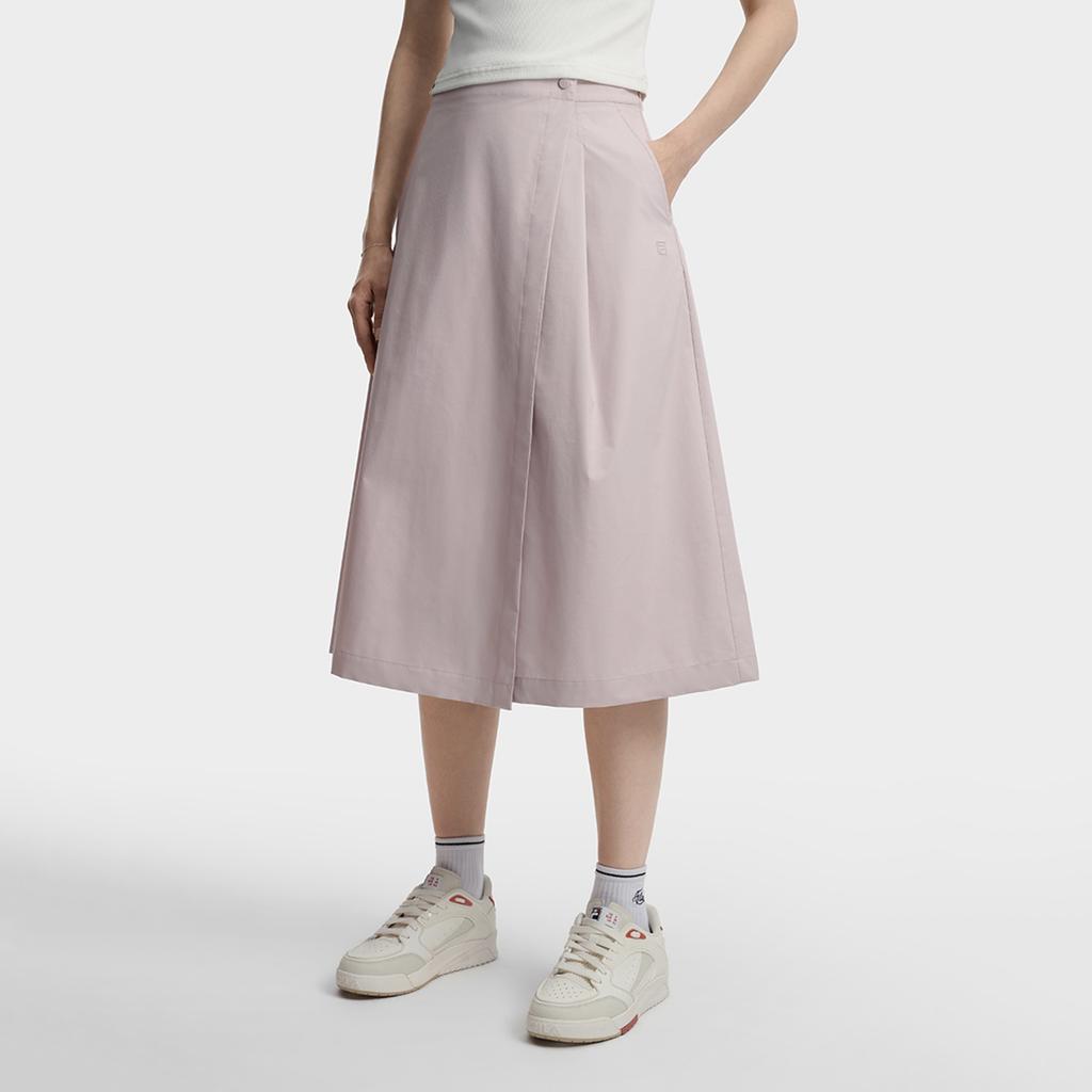 FILA White Fashion Simple Elegant Versatile Loose Comfortable Skirt Pants Casual Long Skirt Women skirts Lotus-Gray-Pink F11W623301FPK