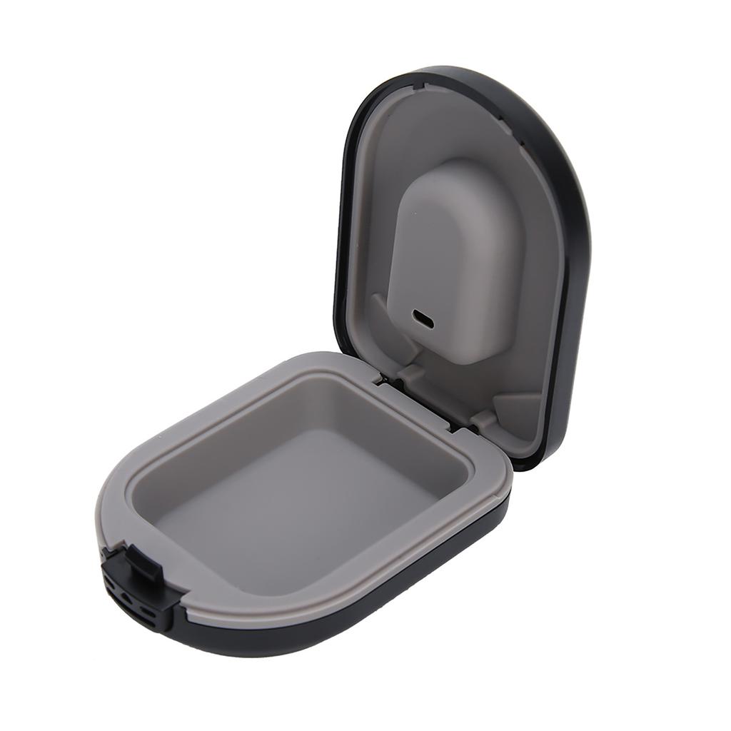 Hinter-dem-Ohr Hörgerätetui Wasserdicht Tragbar Sturzfest Hörgeräte Aufbewahrungsbox Schwarz