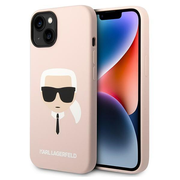 Karl Lagerfeld KLHCP14MSLKHLP iPhone 14 Plus / 15 Plus 6.7" hardcase pink Silicone Karl`s Head