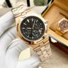 Jia Shi Jia 5500V Serie Automatische Leuchtende Herrenuhr mit Stahlarmband und Sechszeiger-Kalender