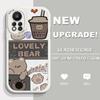 Slim Skin Feeling Cartoon Bear Soft Silicone PU Leather Cover Phone Case for iPhone Samsung Huawei Honor Xiaomi Redmi OPPO Realme Vivo