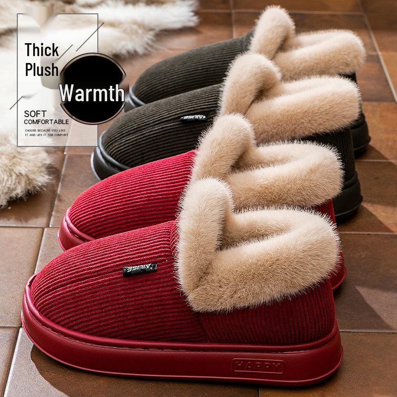 Men's Non-Slip Cotton Slippers - 2025 Autumn/Winter Indoor Warm Wrap-Heel for Seniors