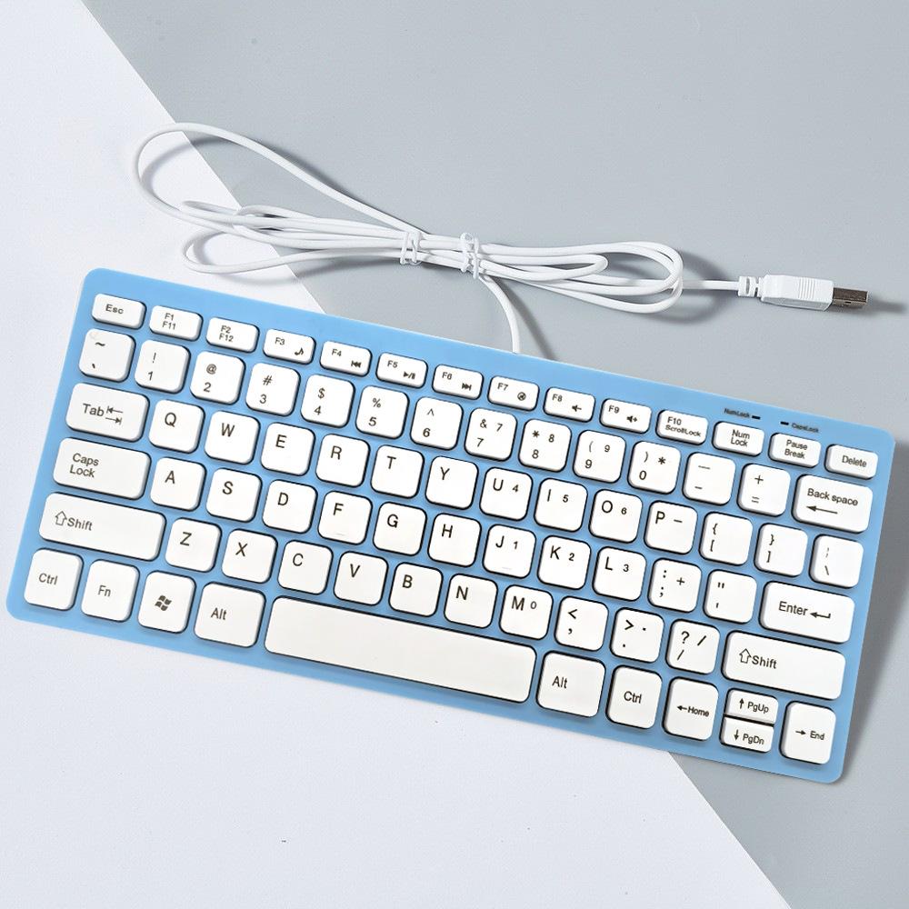 87 Key Chocolate Mini Keyboard Neutral K1000 Laptop Keyboard USB Cable Multimedia Keyboard Light Thin Silence Waterproof